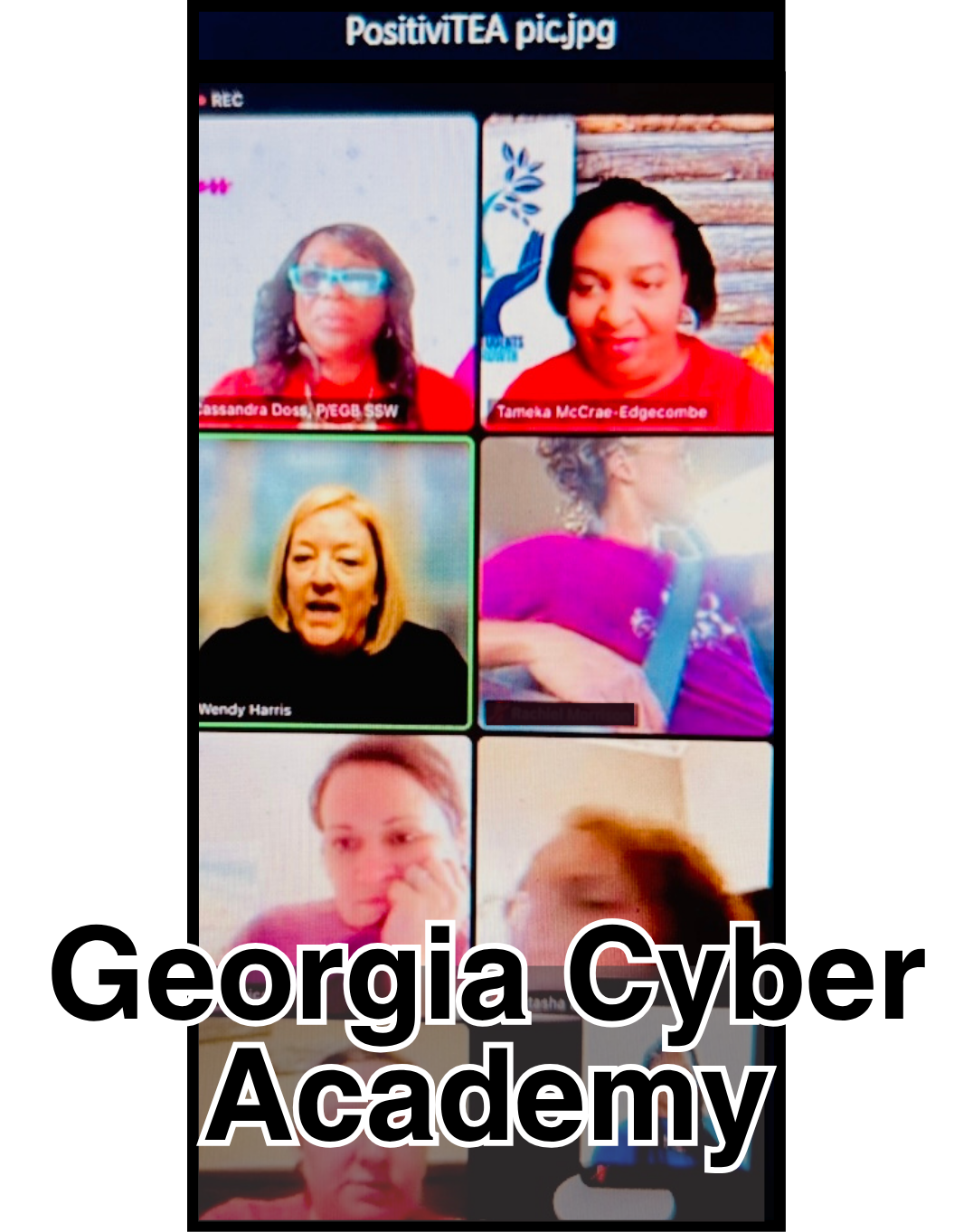 Screenshot of faces attending a webinar